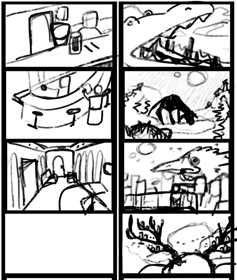 Sketches for background concepts based on DnD stories, for a school project. Created in procreate