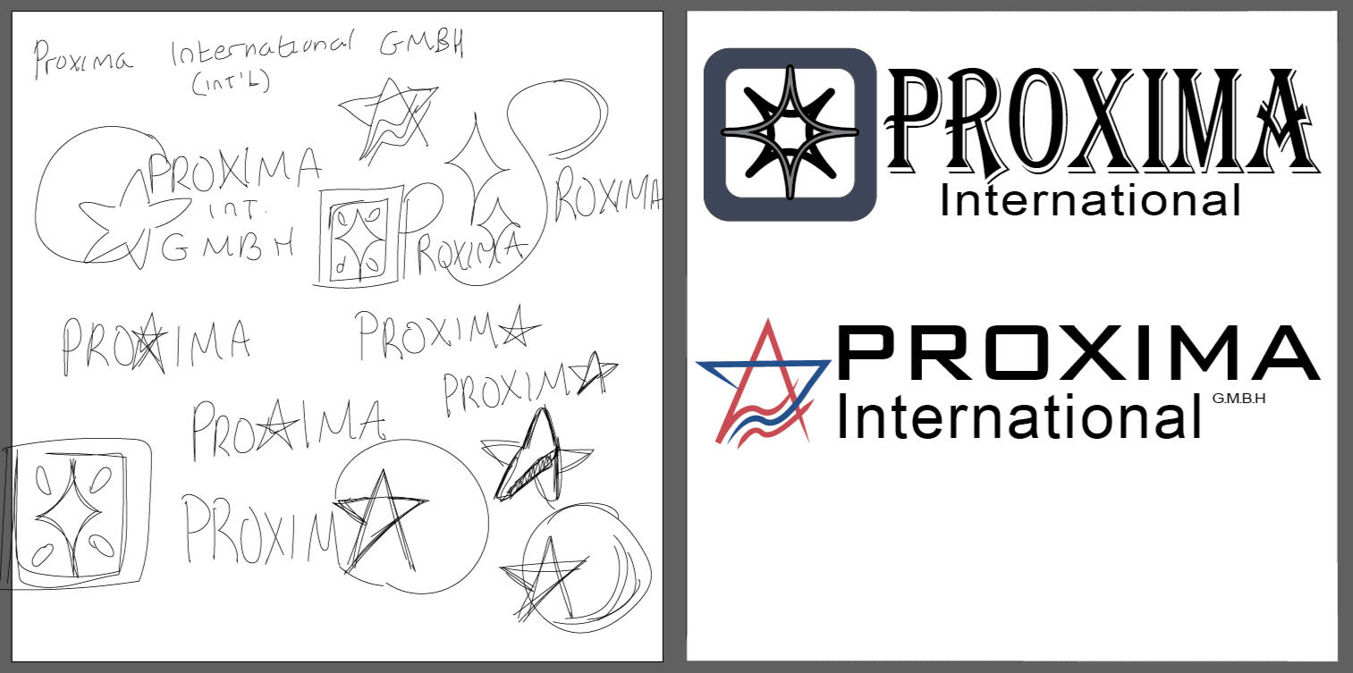 Logo designed for a school assignment. Concept sketches and two finalized logo designs created in Adobe Illustrator